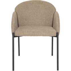 Stuhl Julia 1 Beige/Schwarz Stoff/Stahl - Farbe: Beige, Schwarz - Material: Stoff, Stahl - Stuhl