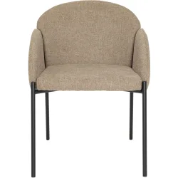Stuhl Julia 1 Beige/Schwarz Stoff/Stahl - Farbe: Beige, Schwarz - Material: Stoff, Stahl - Stuhl