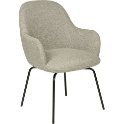 Stuhl Millio Beige/Schwarz Stoff/Metall 55 cm - Farbe: Beige, Schwarz - Material: Stoff, Metall - Stuhl