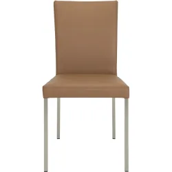 Stuhl Pilar Braun Leder/Stahl 45 cm - Farbe: cognac - Stuhl