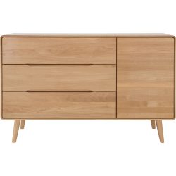Sideboard Lund Braun Holz 135 cm 87 cm - Farbe: natur - Material: Eiche - Sideboard