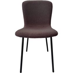 Stuhl 4er-Set Bouclé Braun/Schwarz Stoff/Metall 44 cm - Stuhl 4er-Set