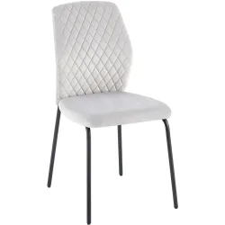 Stuhl 2er-Set Madeira Grau Stoff/Stahl 46.5 cm - Stuhl 2er-Set