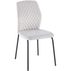 Stuhl 2er-Set Madeira Grau Stoff/Stahl 46.5 cm - Stuhl 2er-Set