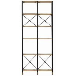 Regal Tim Braun/Schwarz MDF/Metall 87.5 cm 210 cm - Farbe: natur, schwarz - Material: MDF, Metall - Regal