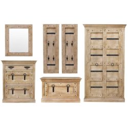 Garderobenmöbel Daipur Braun Holz/Metall 373 cm 180 cm - Farbe: natur - Garderobenmöbel