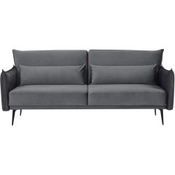 Sofa Alves Grau Stoff/Metall 207 cm 86 cm - Farbe: Dunkelgrau - Material: Samt - Sofa