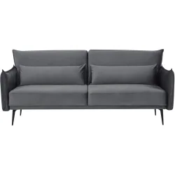 Sofa Alves Grau Stoff/Metall 207 cm 86 cm - Farbe: Dunkelgrau - Material: Samt - Sofa