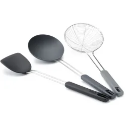 Küchenhelfer-Set Joseph Joseph - Farbe: schwarz/silber - Material: Edelstahl/Silikon - Küchenhelfer-Set