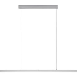 Designer-Pendellampe Bankamp Line aluminium matt 120 cm - LED - Lichtfarbe: Extra warmweiss - Designer-Pendellampe- LED Energiesparlampe