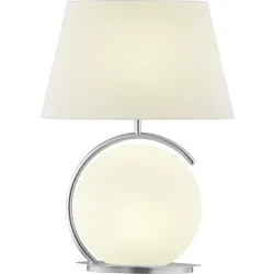 Designer-Tischlampe Bankamp Nana E27 Nickel matt H 51 cm - Farbe: Silber, Weiss - LED - Material: Eisen - Designer-Tischlampe- LED Energiesparlampe
