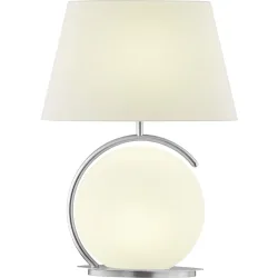 Designer-Tischlampe Bankamp Nana E27 Nickel matt H 51 cm - Farbe: Silber, Weiss - LED - Material: Eisen - Designer-Tischlampe- LED Energiesparlampe