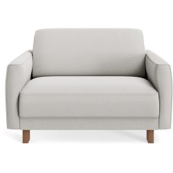 Sessel Avena Beige/Braun Stoff/Holz 117 cm 96 cm - Farbe: Cream, Braun - Material: Stoff, Walnuss - Möbel Konfigurator: Traummöbel individuell