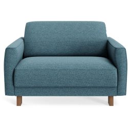 Sessel Avena Cyan Stoff/Holz 117 cm 96 cm - Farbe: petrol - Material: Stoff, Walnuss - Möbel Konfigurator: Traummöbel individuell zusammenstellen -