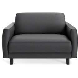 Sessel Avena Schwarz Leder/Holz 117 cm 96 cm - Material: Leder, Eiche - Möbel Konfigurator: Traummöbel individuell zusammenstellen - Sessel