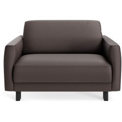 Sessel Avena Braun Leder/Holz 117 cm 96 cm - Farbe: Dunkelbraun - Material: Leder, Eiche - Möbel Konfigurator: Traummöbel individuell zusammenstellen