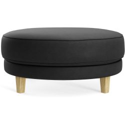 Hocker Avena Schwarz/Braun Holz/Stoff 101 cm 45 cm - Farbe: Black - Material: Stoff/Holzfuss Eiche - Möbel Konfigurator: Traummöbel individuell
