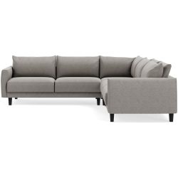 Ecksofa Avena Beige Holz/Stoff 264 cm 264 cm - Material: Stoff/Holzfuss schwarz - Möbel Konfigurator: Traummöbel individuell zusammenstellen - Ecksofa