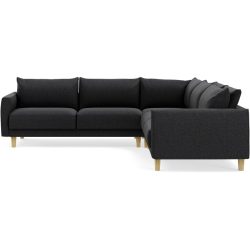 Ecksofa Avena Grau Holz/Stoff 264 cm 264 cm - Farbe: anthrazit - Material: Stoff/Holzfuss Eiche - Möbel Konfigurator: Traummöbel individuell