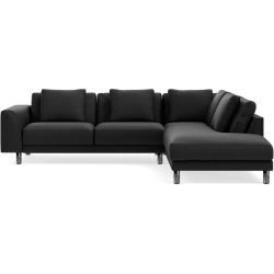 Ecksofa Avena Schwarz Aluminium/Metall/Stoff 283 cm 233 cm - Farbe: Black - Material: Stoff/Metallfuss alu - Möbel Konfigurator: Traummöbel