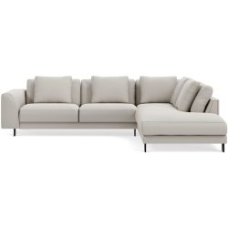 Ecksofa Avena Metall/Stoff 283 cm 233 cm - Farbe: pearl - Material: Stoff/Metallfuss schwarz - Möbel Konfigurator: Traummöbel individuell