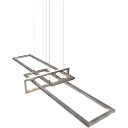 Pendellampe Cecile Grau Metall 110 cm 150 cm - Farbe: Nickel matt - LED - Lichtfarbe: Warmweiss - Pendellampe- LED Energiesparlampe