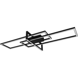 Deckenlampe Cecile Schwarz Metall 100 cm 11.5 cm - Farbe: schwarz matt - LED - Lichtfarbe: Warmweiss - Deckenlampe- LED Energiesparlampe