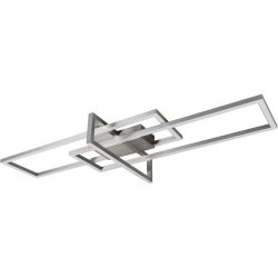 Deckenlampe Cecile Grau Metall 100 cm 11.5 cm - Farbe: Nickel matt - LED - Lichtfarbe: Warmweiss - Deckenlampe- LED Energiesparlampe