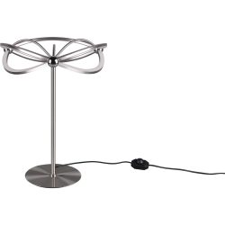 Tischlampe Caro Grau Metall 50 cm - Farbe: Nickel matt - LED - Lichtfarbe: Warmweiss - Tischlampe- LED Energiesparlampe