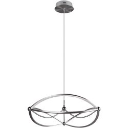 Pendellampe Caro Grau Metall 150 cm - Farbe: Nickel matt - LED - Lichtfarbe: Warmweiss - Pendellampe- LED Energiesparlampe
