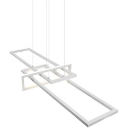 Pendellampe Cecile Weiss Metall 110 cm 150 cm - Farbe: weiss matt - LED - Lichtfarbe: Warmweiss - Pendellampe- LED Energiesparlampe