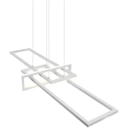 Pendellampe Cecile Weiss Metall 110 cm 150 cm - Farbe: weiss matt - LED - Lichtfarbe: Warmweiss - Pendellampe- LED Energiesparlampe