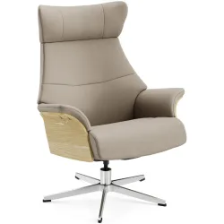 Conform Sessel Airness Braun/Grau/Beige/Silber Stoff/Holz/Aluminium 81 cm 163 cm - Farbe: 24 taupe - Material: Stoff, Eiche, Aluminium - Möbel