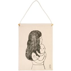 Wanddekoration Brad Beige Baumwolle 40 cm - Farbe: ecru - Wanddekoration