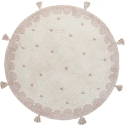 Kinderteppich Elmi Beige Baumwolle 110 cm 110 cm - Farbe: ecru - Kinderteppich