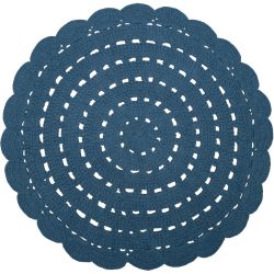 Kinderteppich Hildur Blau Baumwolle 120 cm 120 cm - Farbe: blue - Kinderteppich