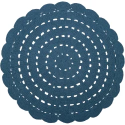 Kinderteppich Hildur Blau Baumwolle 120 cm 120 cm - Farbe: blue - Kinderteppich