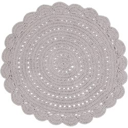 Kinderteppich Hildur Baumwolle 120 cm 120 cm - Farbe: Leinen - Kinderteppich