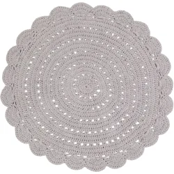 Kinderteppich Hildur Baumwolle 120 cm 120 cm - Farbe: Leinen - Kinderteppich