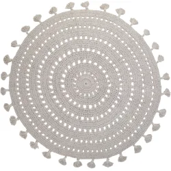 Kinderteppich Immi Grau Baumwolle 120 cm 120 cm - Farbe: Grey - Kinderteppich