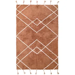 Kinderteppich Lillyrose Baumwolle 135 cm 190 cm - Farbe: Toffee - Kinderteppich