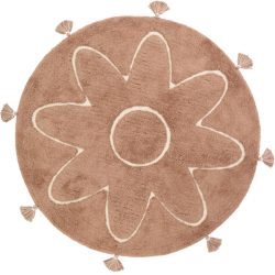 Kinderteppich Mimi Braun/Rosa Baumwolle 110 cm 110 cm - Kinderteppich