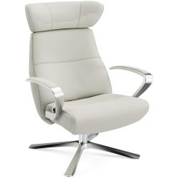 Conform Sessel Enno Weiss/Silber Leder/Aluminium 81 cm 163 cm - Farbe: Weiss, Silber - Material: Leder, Aluminium - Möbel Konfigurator: Traummöbel