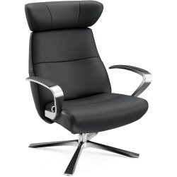 Conform Sessel Enno Schwarz/Silber Leder/Aluminium 81 cm 163 cm - Farbe: Schwarz, Silber - Material: Leder, Aluminium - Möbel Konfigurator: Traummöbel
