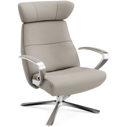 Conform Sessel Enno Grau/Silber Leder/Aluminium 81 cm 163 cm - Farbe: Betongrau, Silber - Material: Leder, Aluminium - Möbel Konfigurator: Traummöbel