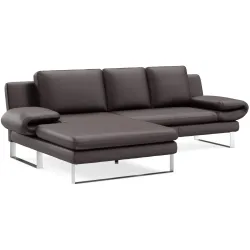 Ecksofa Jarek Braun Leder 321 cm 168 cm - Möbel Konfigurator: Traummöbel individuell zusammenstellen - Ecksofa