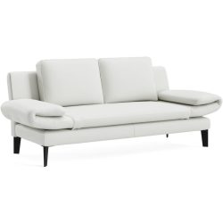 Sofa Jarek Weiss Leder 281 cm 83 cm - Farbe: snow - Möbel Konfigurator: Traummöbel individuell zusammenstellen - Sofa