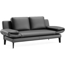 Sofa Jarek Grau Leder 281 cm 83 cm - Farbe: anthrazit - Möbel Konfigurator: Traummöbel individuell zusammenstellen - Sofa
