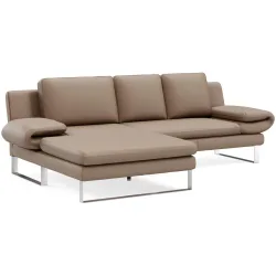Ecksofa Jarek Grau Leder 321 cm 168 cm - Farbe: stein - Möbel Konfigurator: Traummöbel individuell zusammenstellen - Ecksofa