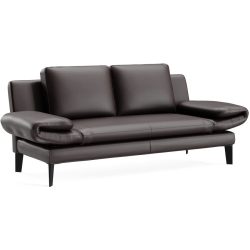 Sofa Jarek Braun Leder 281 cm 83 cm - Farbe: Dunkelbraun - Möbel Konfigurator: Traummöbel individuell zusammenstellen - Sofa